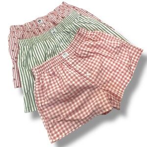 Happily Grey 3 Pack Pink and Green Cotton Women's Boxer Shorts